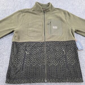 ROARK Landfall Fleece Jacket RF277 Military Sashiko Men's Size L NWT Green Black